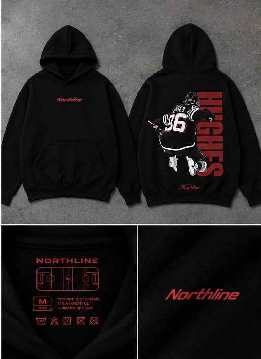 Чёрное худи Northline Hughes 86, вид спереди